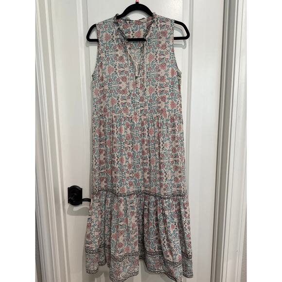 MSRP $490 Ulla Johnson Tiered Dropped Waist Sleeveless Midi Size 8 | QUICK SHIP - Picture 2 of 9